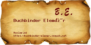 Buchbinder Elemér névjegykártya